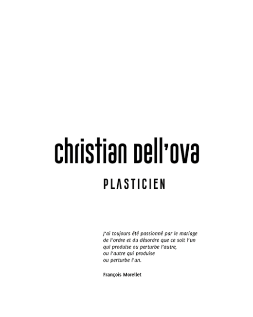 Design dossier artistique Christian Dell'ova, plasticien