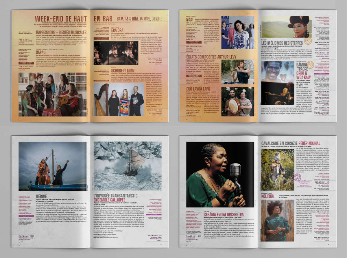 Brochure Festival Détours de Babel 2026, pages Week-end de Haut en Bas, Babel Tour & concerts en salle