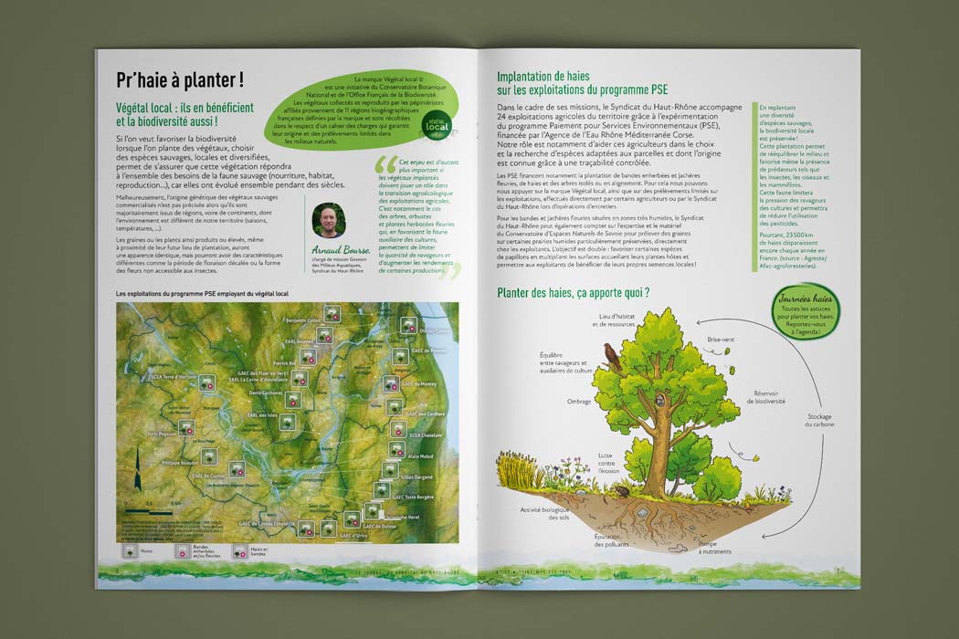 Syndicat du Haut-Rhône, conception graphique du journal n°17, pages 6-7