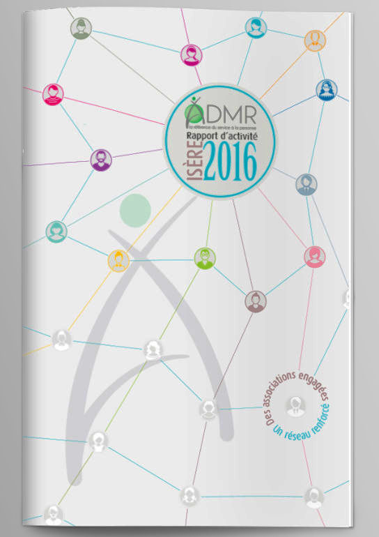 Identité visuelle rapports d'activité, ADMR Isère